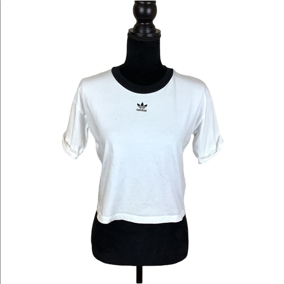 ADIDAS CROPPED 90s WHITE TSHIRT - Picture 2 of 7